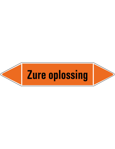 Zure oplossing leidingmarkering op rol, 25 meter, rechthoekig, tekst Zure oplossing