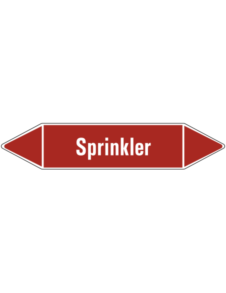 Sprinkler leidingmarkering op rol, 25 meter, rechthoekig, tekst Sprinkler