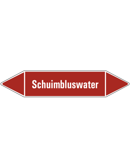 Schuimbluswater  leidingmarkering op rol, 25 meter, rechthoekig, tekst Schuimbluswater
