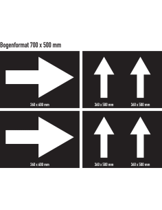 Spuitsjablonen set pijlen - kunststof - 4 sjablonen, zwart