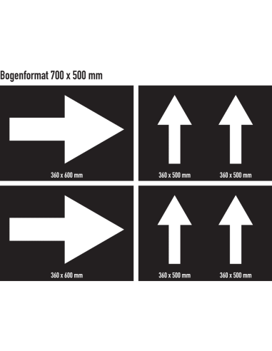 Spuitsjablonen set pijlen - kunststof - 4 sjablonen, zwart