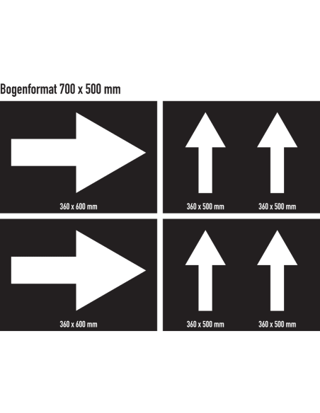 Spuitsjablonen set pijlen - kunststof - 4 sjablonen, zwart