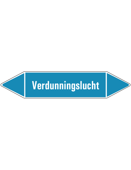 Verdunningslucht leidingmarkering op rol, 25 meter, rechthoekig, tekst Verdunningslucht