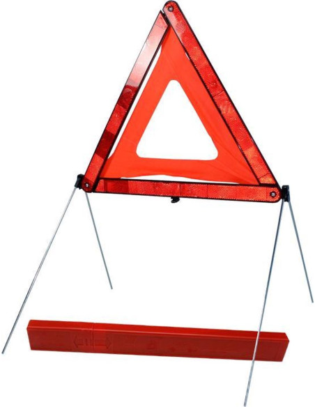 Mexxo gevarendriehoek auto, rode reflecterende rand, met standaard