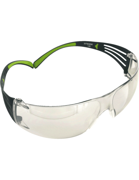 3M SecureFit 400 SF401AF veiligheidsbril, zwart groen montuur, transparante lens