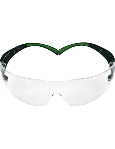 3M SecureFit 400 SF401AF veiligheidsbril, zwart groen montuur, transparante lens