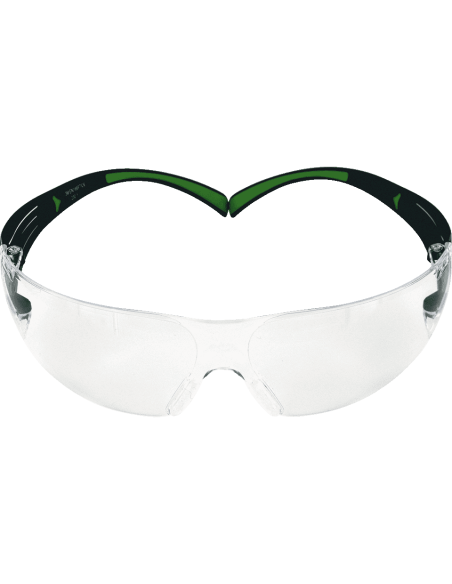 3M SecureFit 400 SF401AF veiligheidsbril, zwart groen montuur, transparante lens