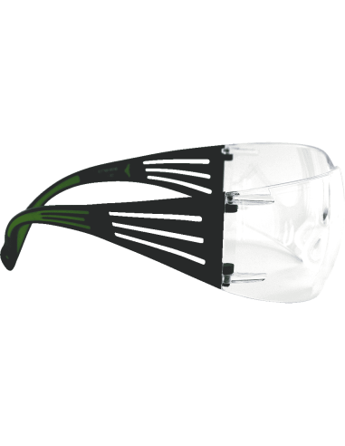 3M SecureFit 400 SF401AF veiligheidsbril, zwart groen montuur, transparante lens