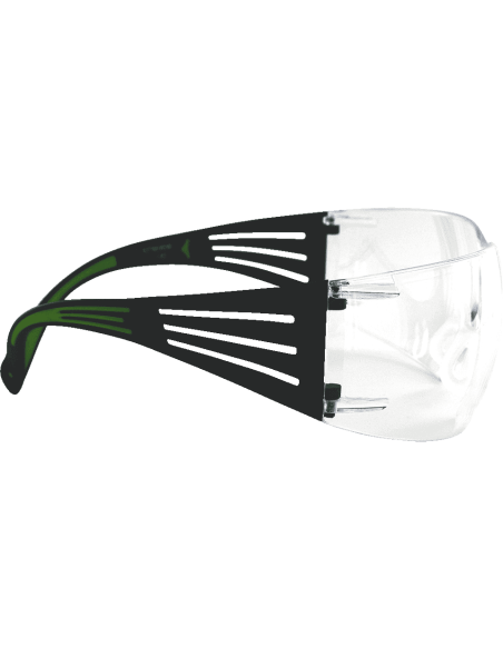 3M SecureFit 400 SF401AF veiligheidsbril, zwart groen montuur, transparante lens