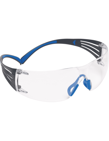 3M SecureFit 400 SF401SGAF-BLU veiligheidsbril, zwart blauw montuur, transparante lens
