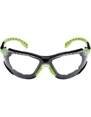 3M Solus 1000 veiligheidsbril - groen zwart, transparante lens