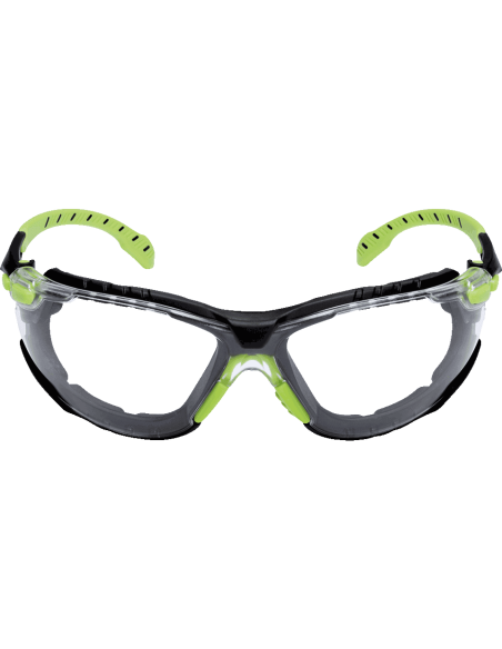 3M Solus 1000 veiligheidsbril - groen zwart, transparante lens