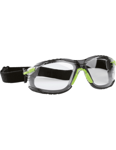 3M Solus 1000 veiligheidsbril - groen zwart, transparante lens
