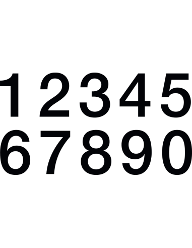 Set cijfer stickers 0-9 - watervaste zelfklevende folie - zwart