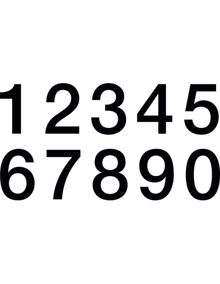 Set cijfer stickers 0-9 - watervaste zelfklevende folie - zwart