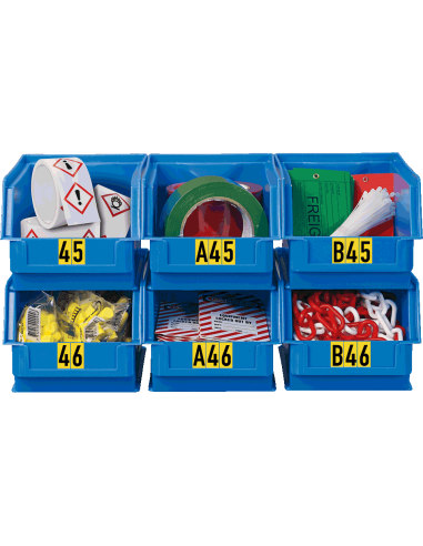 Cijfer stickers 0-9 - zelfklevende folie - 20 kaarten - geel zwart