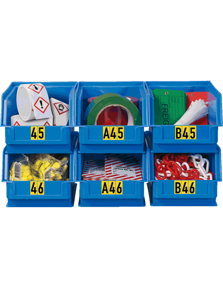 Cijfer stickers 0-9 - zelfklevende folie - 20 kaarten - geel zwart