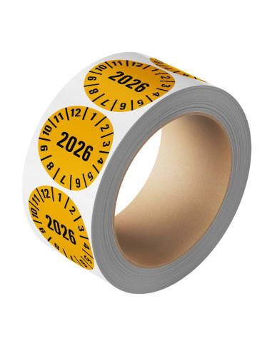 Keuringssticker met heel jaartal op rol