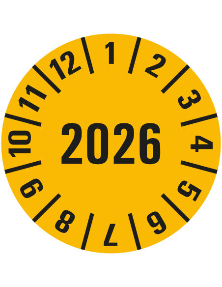 Keuringssticker met heel jaartal op rol