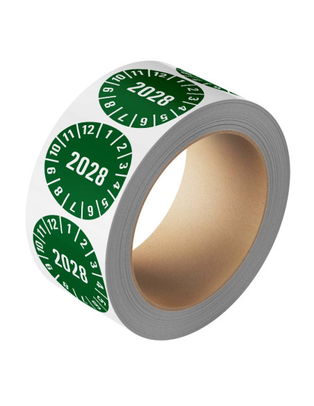 Keuringssticker met heel jaartal op rol