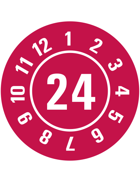 Keuringssticker met jaartal op rol