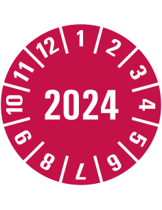 Keuringssticker met heel jaartal op vel 2024