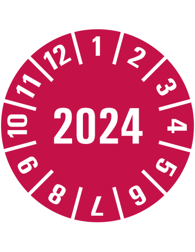 Keuringssticker met heel jaartal op vel 2024