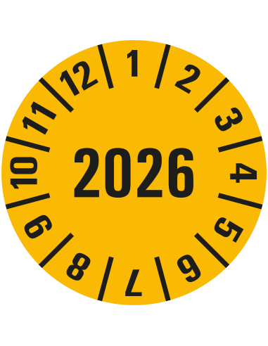 Keuringssticker met heel jaartal op vel 2026