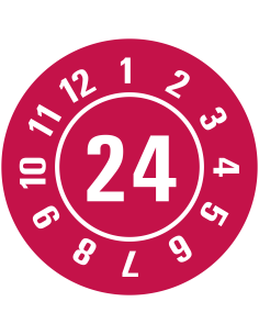 Keuringssticker met jaartal op vel 2024