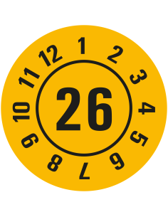 Keuringssticker met jaartal op vel 2026