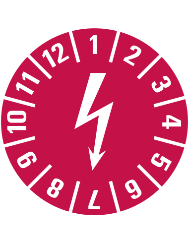 Elektrische keuringssticker op vel