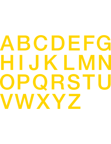 Set magneet letters alfabet - magneetfolie - geel
