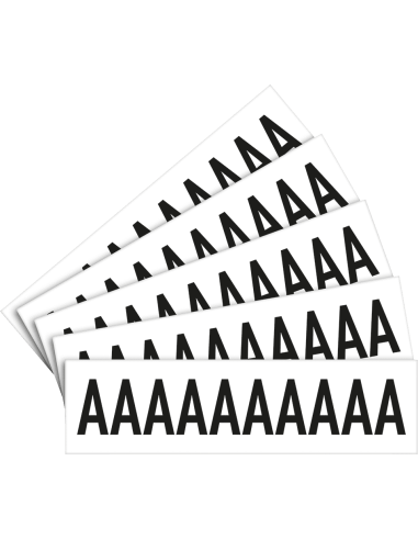 Letter stickers alfabet met laminaat - 5 x 10 stuks - zwart wit