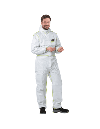 Uvex 9877 chemisch bestendige wegwerpoverall - 5 stuks, wit