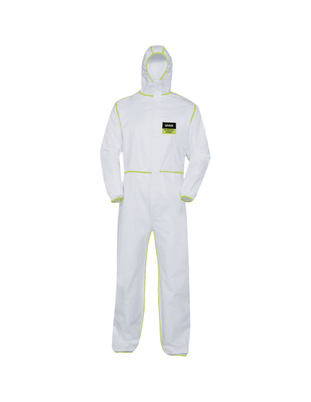 Uvex 9877 chemisch bestendige wegwerpoverall - 5 stuks, wit
