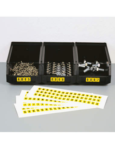 Set letter stickers alfabet - 26 kaarten - geel zwart