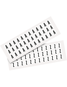 Set letter stickers alfabet - 26 kaarten - zwart wit