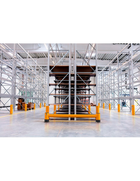 Ampere Rack-Mammut enkele eindbeschermer stellingen, geel zwart