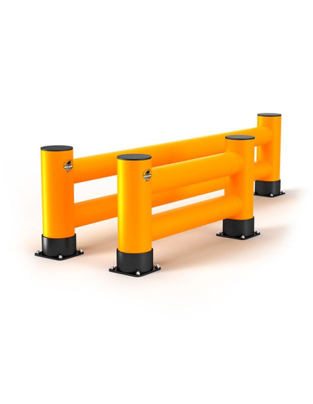 Ampere Rack-Mammut dubbele eindbeschermer stellingen, geel zwart