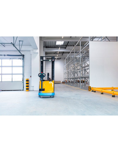 Ampere Rack-Mammut enkele aanrijdbeveiliging barrière, geel zwart