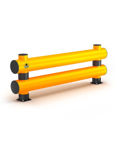 Ampere Rack-Mammut dubbele aanrijdbeveiliging barrière, geel zwart