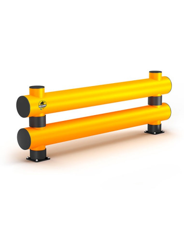 Ampere Rack-Mammut dubbele aanrijdbeveiliging barrière, geel zwart