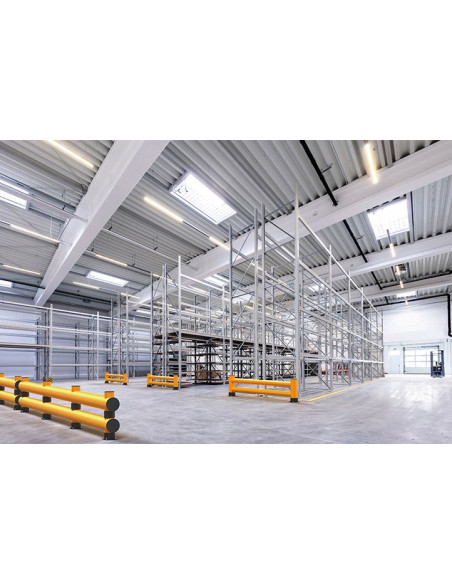 Ampere Rack-Mammut dubbele aanrijdbeveiliging barrière, geel zwart