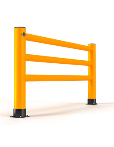 Ampere Rack-Mammut voetgangers handrail barrière, geel zwart