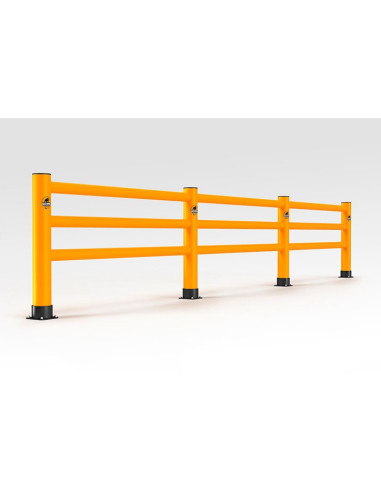 Ampere Rack-Mammut voetgangers handrail barrière, geel zwart