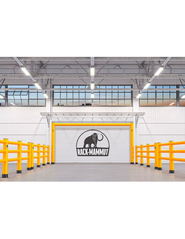 Ampere Rack-Mammut voetgangers handrail barrière, geel zwart