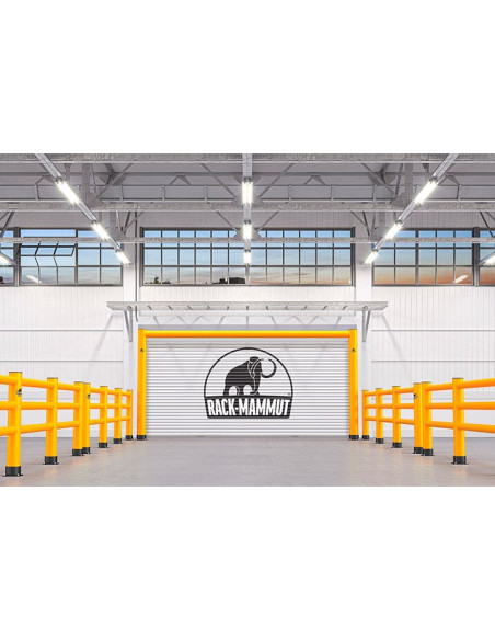 Ampere Rack-Mammut voetgangers handrail barrière, geel zwart