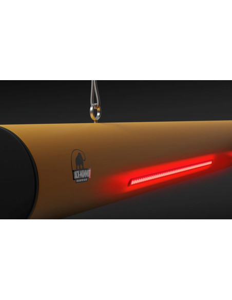 Ampere Rack-Mammut hoogtebegrenzer met alarm, geel zwart, rode lampen