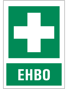 EHBO bord met tekst, kunststof