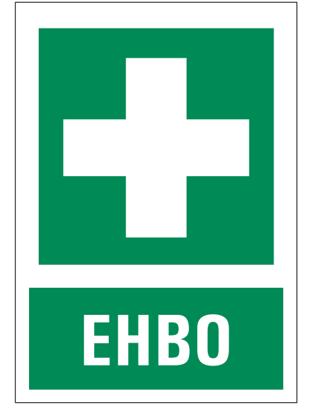 EHBO bord met tekst, kunststof